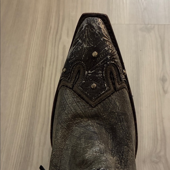 Corral Size 8.5M Vintage Fringe Harness Buckle Shortie Snip Toe Cowboy Boots - Picture 11 of 16